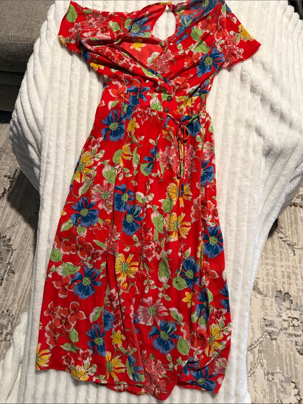 Sienna Sky Red Floral Maxi Wrap Dress